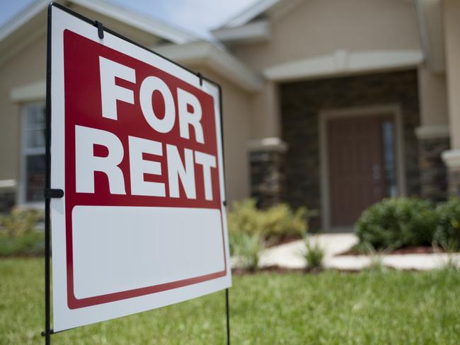 For Rent sign in front of new house