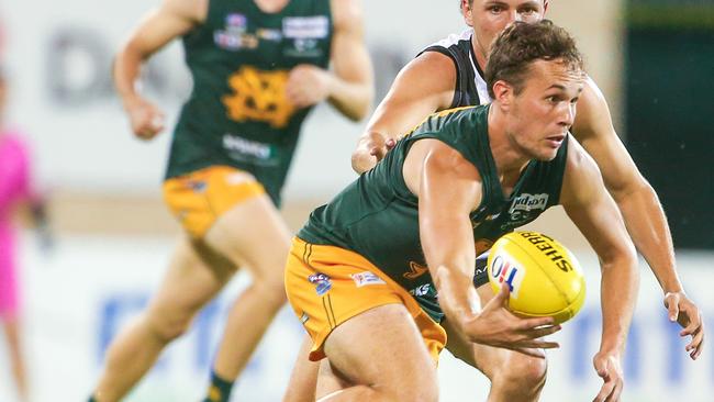 Harrison Ling loved the chance to take on one of his idols in Gary Ablett Jr. Picture: Glenn Campbell