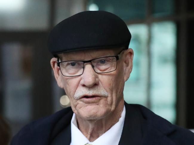 AFL Legend Carl Ditterich leaves the Melbourne Magistrate court where he is facing charges over allegations of historical child sexual abuse. Tuesday, 17.2024.Picture; David Crosling