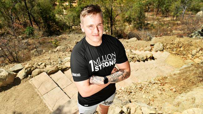 1 Million Strong Personal Trainer, Connor Pettigrew on the Mount Louisa walking track ahead of its official opening. Picture: Alix Sweeney