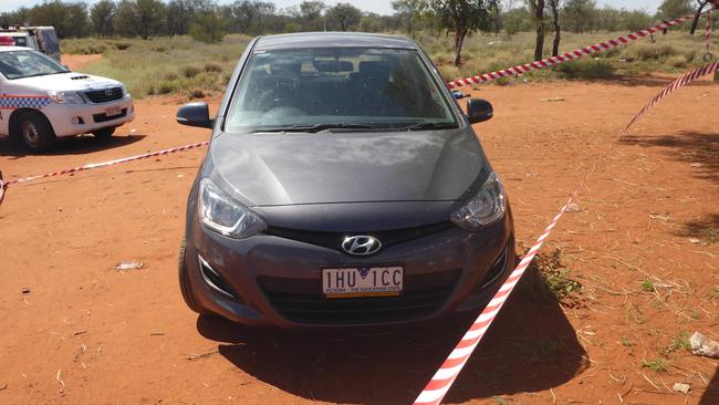 Police want to speak to anyone who was this grey Hyundai i20 hatchback on the Stuart Hwy. Picture: (AAP Image/NT Police)