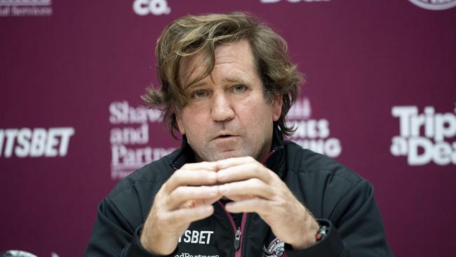 Manly coach Des Hasler. Picture: Monique Harmer