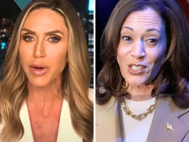 Lara Trump and her father-in-law's opponent, Kamala Harris.