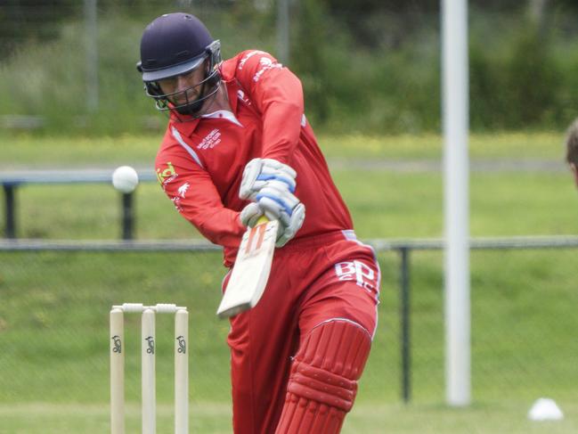 MPCA cricket: Langwarrin v Baden Powell.  Luke Long  batting for Baden Powel. Picture: Valeriu Campan