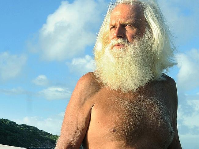 Island castaway David Glasheen lives on remote Restoration Island off the coast of north Queensland near Lockhart River. .