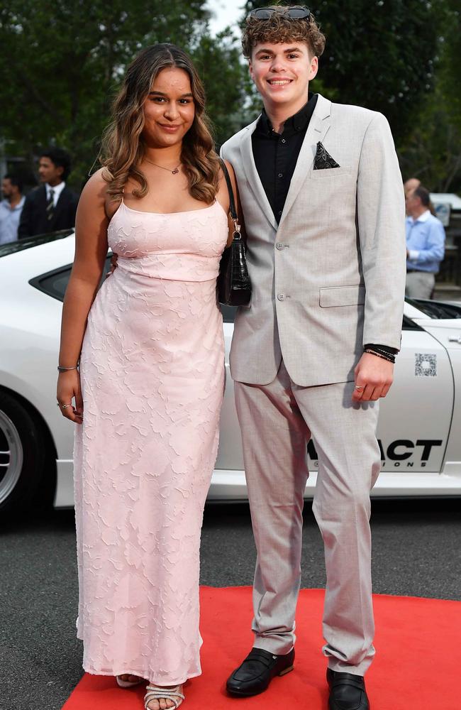 Partner Allawah Chilley and George Trolley at Nambour State College School Formal. Picture: Patrick Woods.