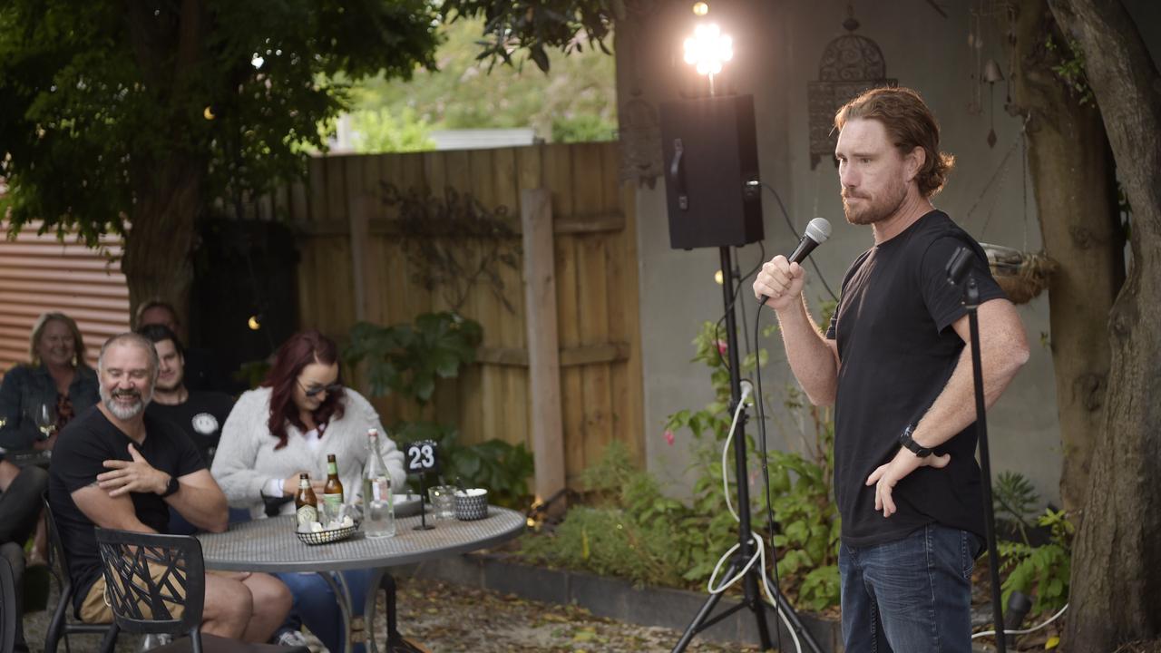 Comedian Evan Hocking was MC and got the show underway. People page - Evan Hocking, Jarryd Goundrey and Alex Keen featured in a comedy event held at Bobby Dre Mexican in Pakington Street on Sunday afternoon. Picture: Alan Barber