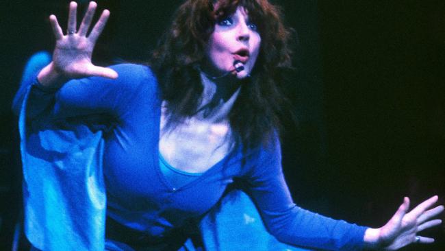 Kate Bush performs on stage on in Amsterdam in 1979. Picture: Rob Verhorst/Redferns