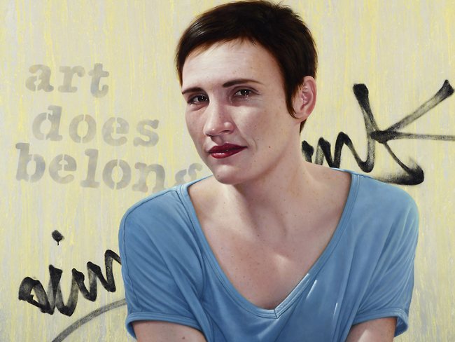 <p>Nick Strathopoulos <br/> <em>Art does belong. Portrait of Fenella Kernebone<br/> </em>From Archibald 2012, Art Gallery of NSW, 31 March to 3 June 2012.</p>