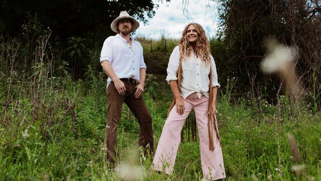 Brooke McClymont and Adam Eckersley wrote their new record while launching their farm-saving weekends away. Picture: Supplied.