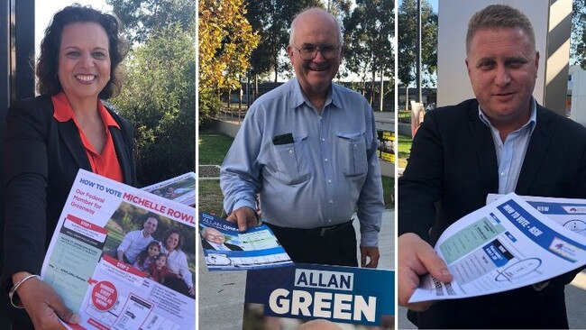 Federal Labor MP Michelle Rowland (left) is hoping to retain the seat of Greenway, while Liberal candidate Allan Green (centre) and Australian Better Families’ Graham McFarland (right) are tipping promising results for their respective parties.