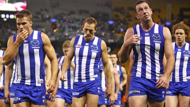 Todd Goldstein and his North Melbourne teammates have been under serious pressure in recent weeks. Picture: Getty Images.