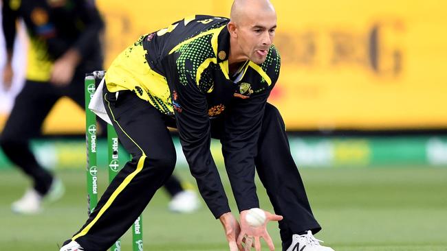 Ashton Agar was always going to be a shoo-in for the potentially slow and low pitches in the Caribbean. Picture: William West/AFP