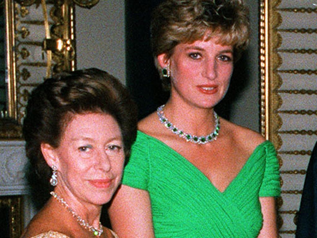 Princess Diana claimed to be hungover after a boozy night with Princess Margaret, seen here together in 1992. Picture: AP PicNeil/Munns.