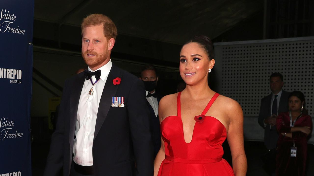 Prince Harry and Meghan Markle attend the 2021 Salute To Freedom Gala at Intrepid Sea-Air-Space Museum. Picture: Getty Images