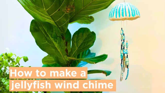 Make a dazzling jellyfish wind chime