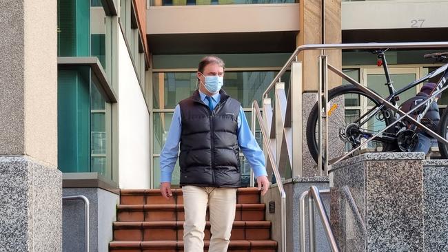 Clive Rohan Stack leaves Hobart Magistrates Court on 20/06/2022. Picture: Kenji Sato