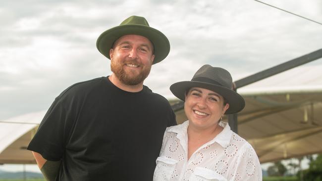 Corey Hooper and Sarah Bradley at Mackay Gridiron vs Townsville Cyclones at West Tiger Park Walkerston. Saturday 20 January 2024 Picture:Michaela Harlow