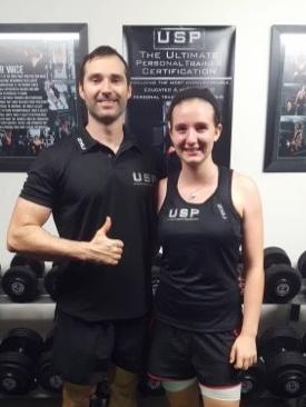 Ultimate Sports Performance operator Joey Hayes with Jess Richards. Picture: Supplied.