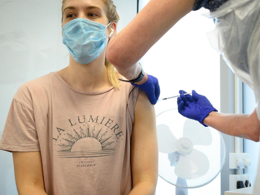 A woman receives her booster jab in London. Picture: Leon Neal/Getty Images