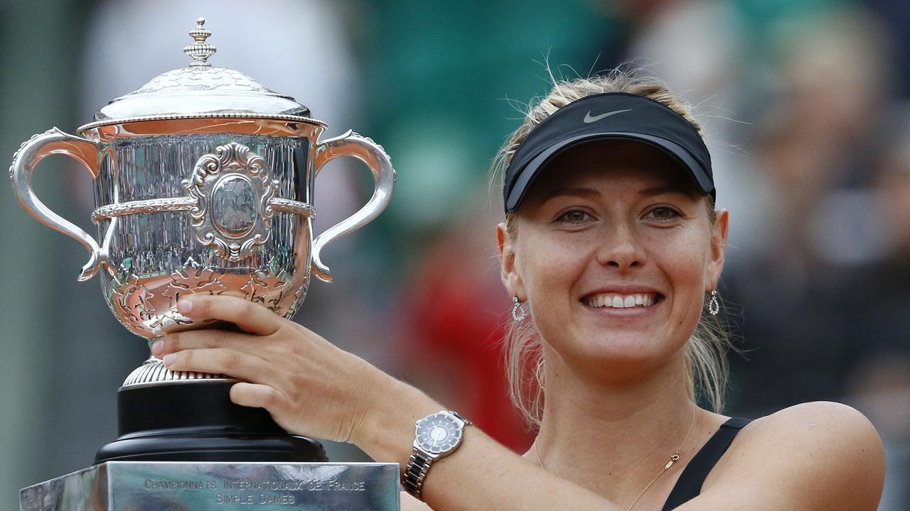 Sharapova won five Grand Slam titles in a decorated career. (Photo by PATRICK KOVARIK / AFP)