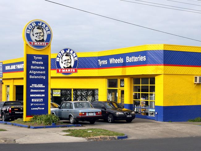 Bob Jane was best known for his iconic retail tyre chain Bob Jane T-Marts. Picture: Supplied