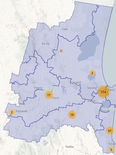 Crime offences across Noosa postcodes, from July 6 to August 5.