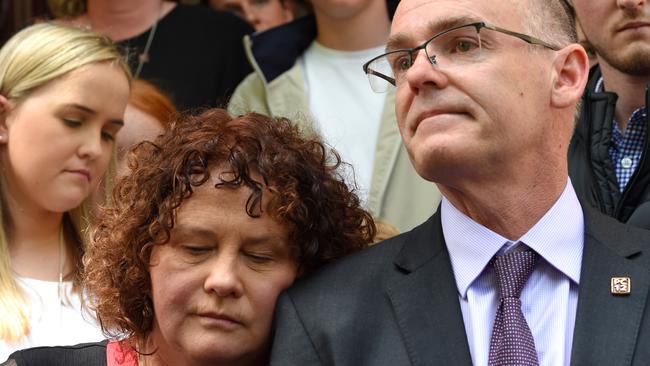 Robyn and Matt Cronin outside court after the sentence of their son’s killer last month.