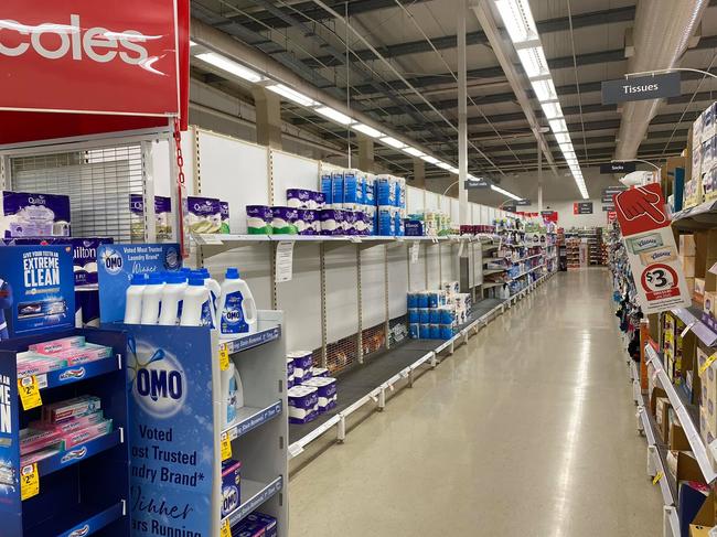 The toilet paper aisle in Coles Grafton this past weekend.