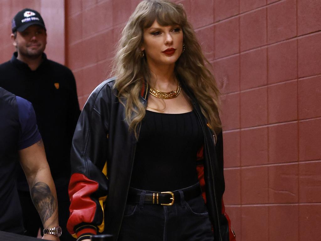 Taylor Swift attended a Chiefs game on election eve. Picture: David Eulitt/Getty Images