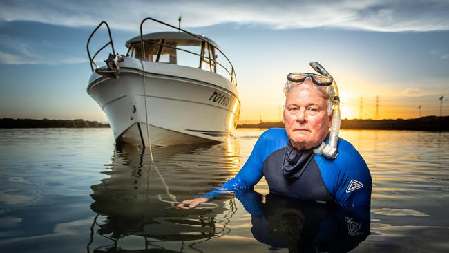 Marine biologist Mike Bossley has worked tirelessly to protect the dolphins in the Port River. Picture: Brad Fleet