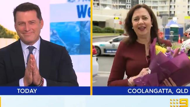 The Today Show host Karl Stefanovic apologises to Premier Annastacia Palaszczuk on national TV. Picture: The Today Show