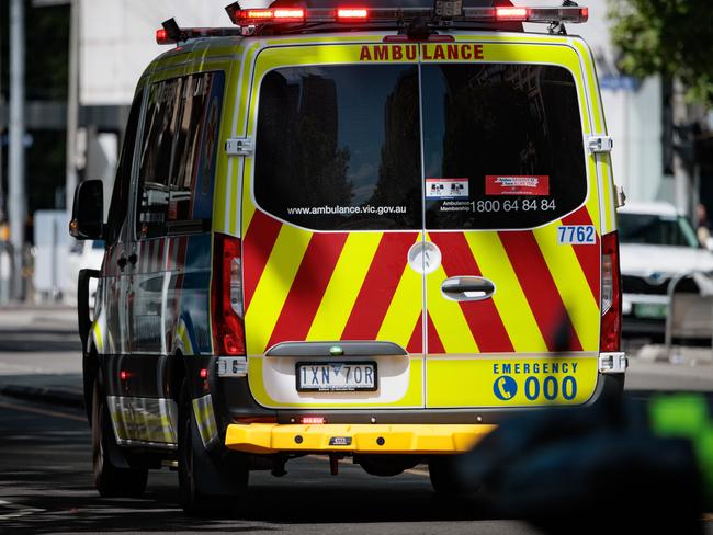 MELBOURNE, AUSTRALIA - NewsWire 16th October 2024. Pictured:  Emergency Services stock. Ambulance on William street in the city centre. Picture: NewsWire/Nadir Kinani