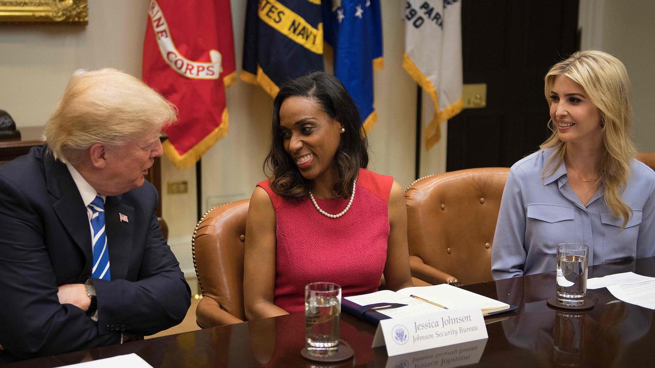 Alongside her father during a roundtable with women small business owners at the White House in March 2017. Picture: Jim Watson/AFP