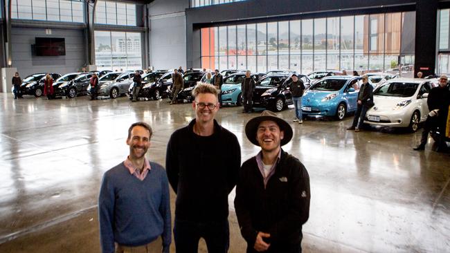 Good Car Co directors Sam Whitehead, Anton Vikstrom and Anthony Broese van Groenou with the product of their innovative program.