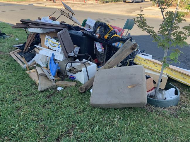 Rubbish dumped at Mansfield Park. Picture: Paula Thompson