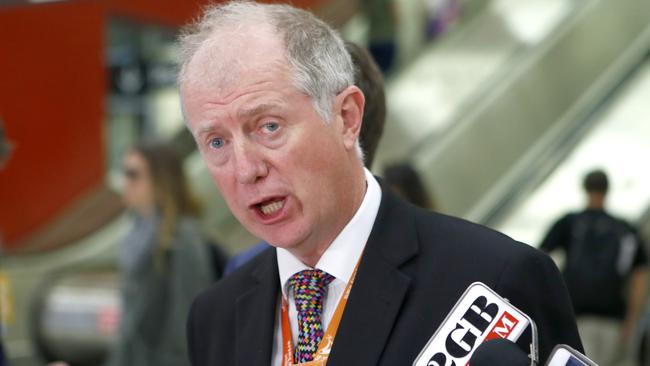 Sydney Trains boss Howard Collins fronts the media. Picture: AAP Image/Daniel Munoz