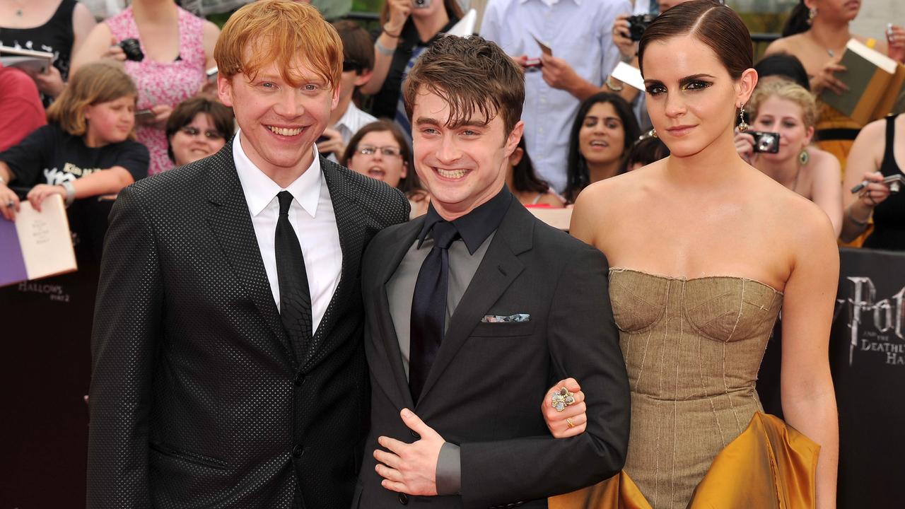 Rupert Grint, Daniel Radcliffe and Emma Watson will reunite for the special. Picture: Stephen Lovekin/Getty Images