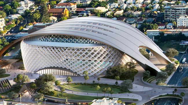 Gabba Olympic Precinct stadium render, designed by HAL Architects