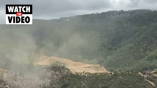 Dust from blasting at Hanson White Rock Quarry