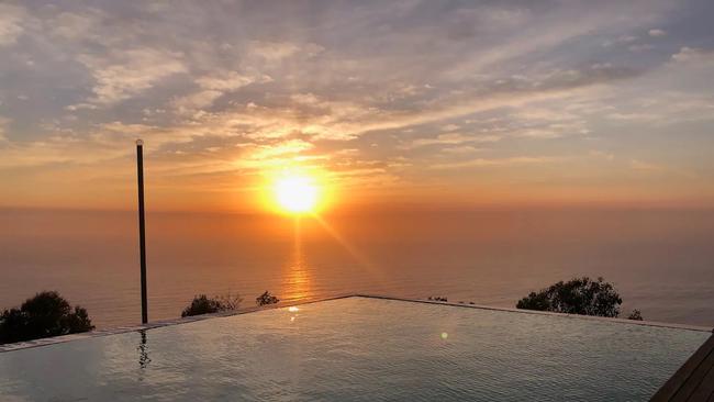 The 25m infinity pool as the centrepiece of this Airbnb. Picture: Airbnb