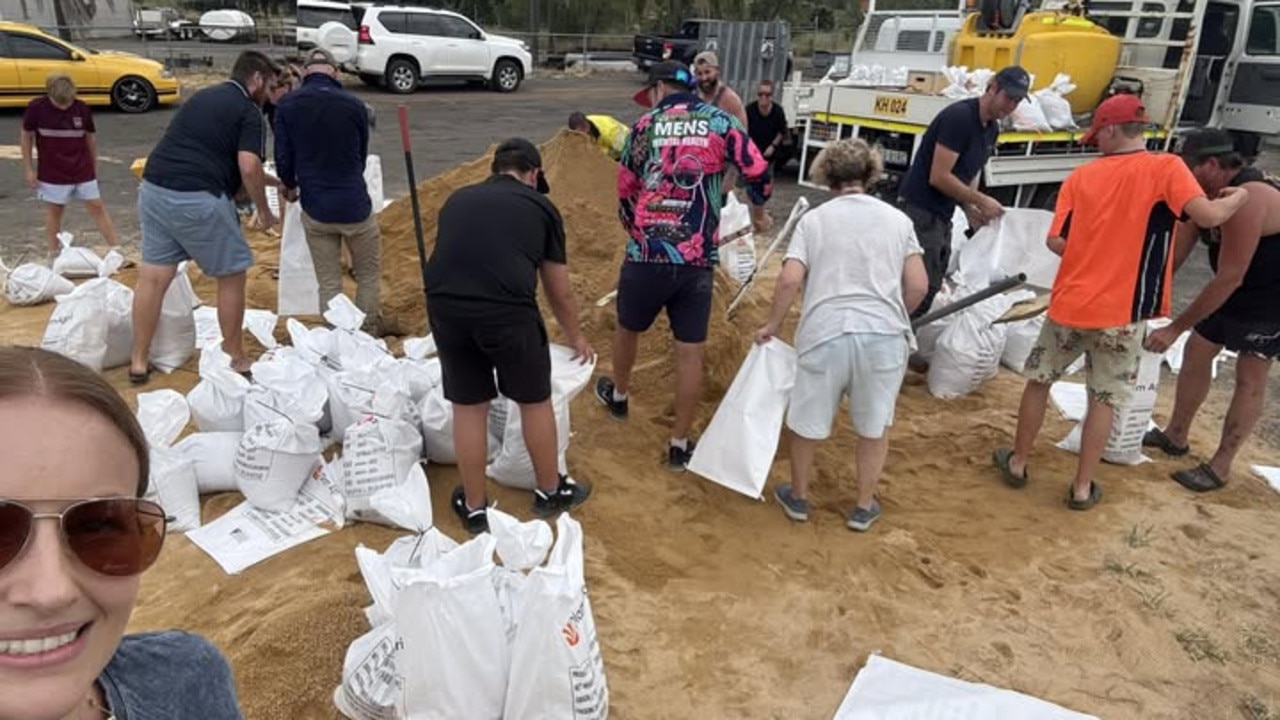 Dozens of Laidley residents have come in force to help the community prepare ahead of Tropical Cyclone Alfred. Photo: Sharlie Clerke