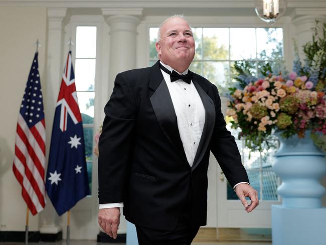 Paul McKenzie, Chief Executive Officer and Managing Director of the biotech company CSL arrives for a State Dinner in honor of Australia's Prime Minister Anthony Albanese and Jodie Haydon, at the Booksellers Room of the White House in Washington, DC on October 25, 2023. (Photo by SAMUEL CORUM / AFP)