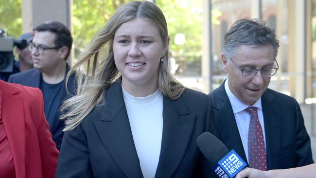 Brittany Higgins outside the Federal Court in Sydney. Picture: NCA NewsWire / Jeremy Piper