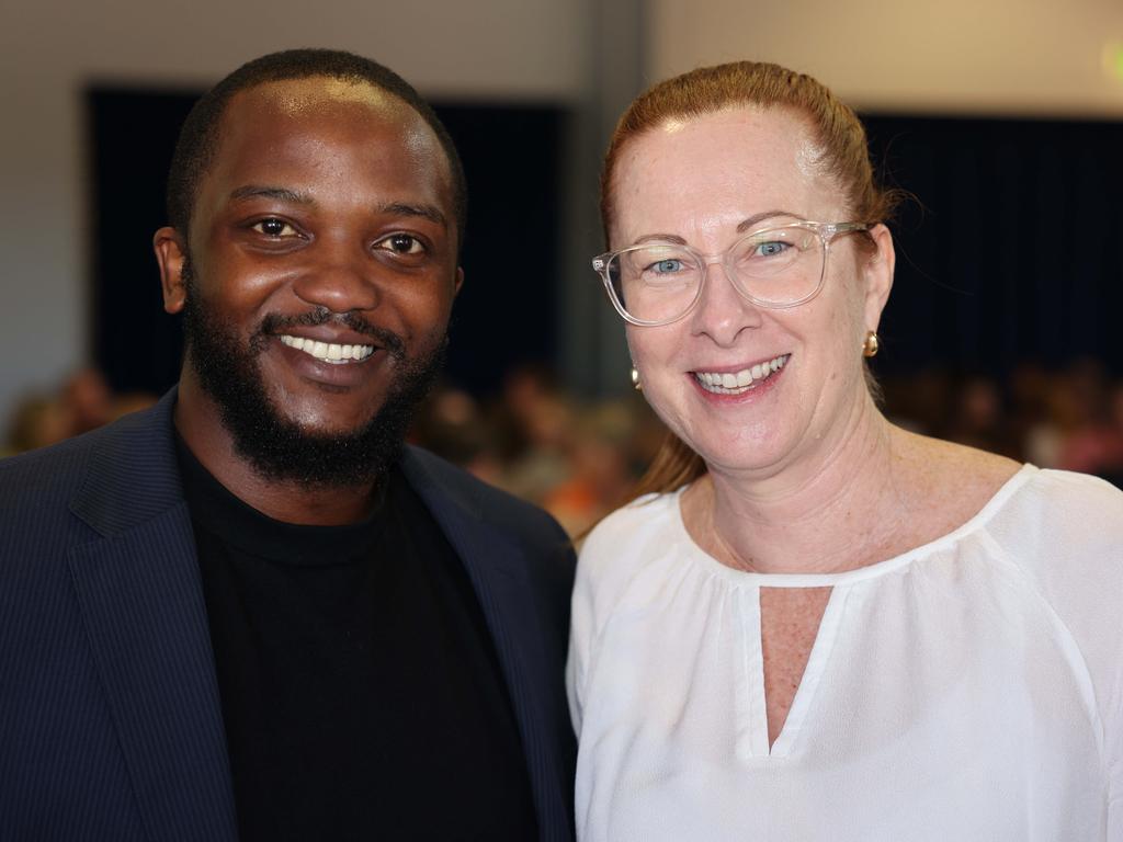 Tanaka Jabangwe and Tania Moore at the Storyfest – Boost Your Business – luncheon at Bond University. Picture, Portia Large.