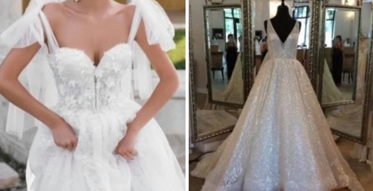 The bride had wanted to wear one dress for her wedding ceremony and another for her evening dress. Picture: Facebook/That's It I'm Wedding Shaming