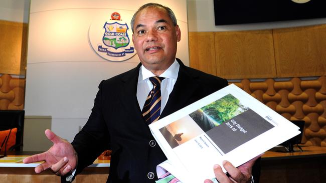 Mayor Tom Tate with budget papers. He says it is “possible” a rates cut could be a reality. Pic John Gass