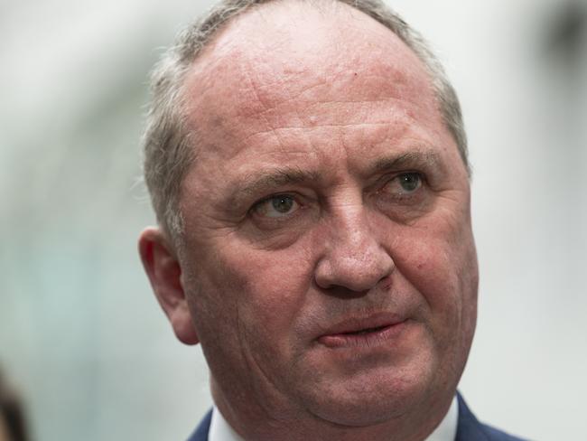 CANBERRA, AUSTRALIA - NewsWire Photos JUNE 21, 2021: Barnaby Joyce addresses the media at Parliament House in Canberra. Picture: NCA NewsWire / Martin Ollman