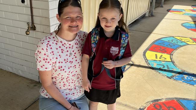 Ella Nesbit, with mum Jenny Nesbit. Taabinga State School on January 28, 2025.