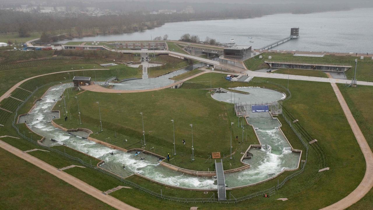 The Vaires-sur-Marne Nautical Stadium, host venue of Paris’s whitewater rafting events. Picture: AFP